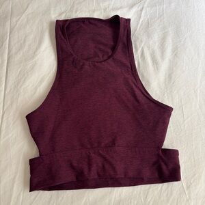 Outdoor Voices Plum Heathered Crop Tank